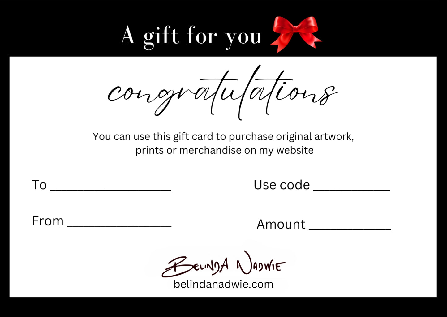 Belinda Nadwie Gift Voucher